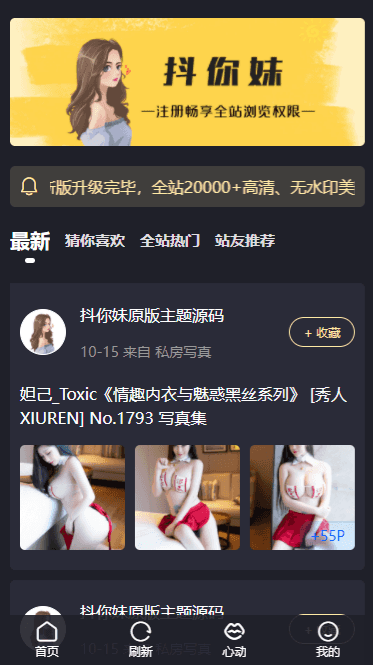 WordPress仿抖音图片主题带SEO与广告位