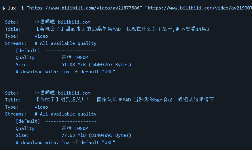 Go语言跨平台视频下载工具 Lux 支持80+网站 图片2