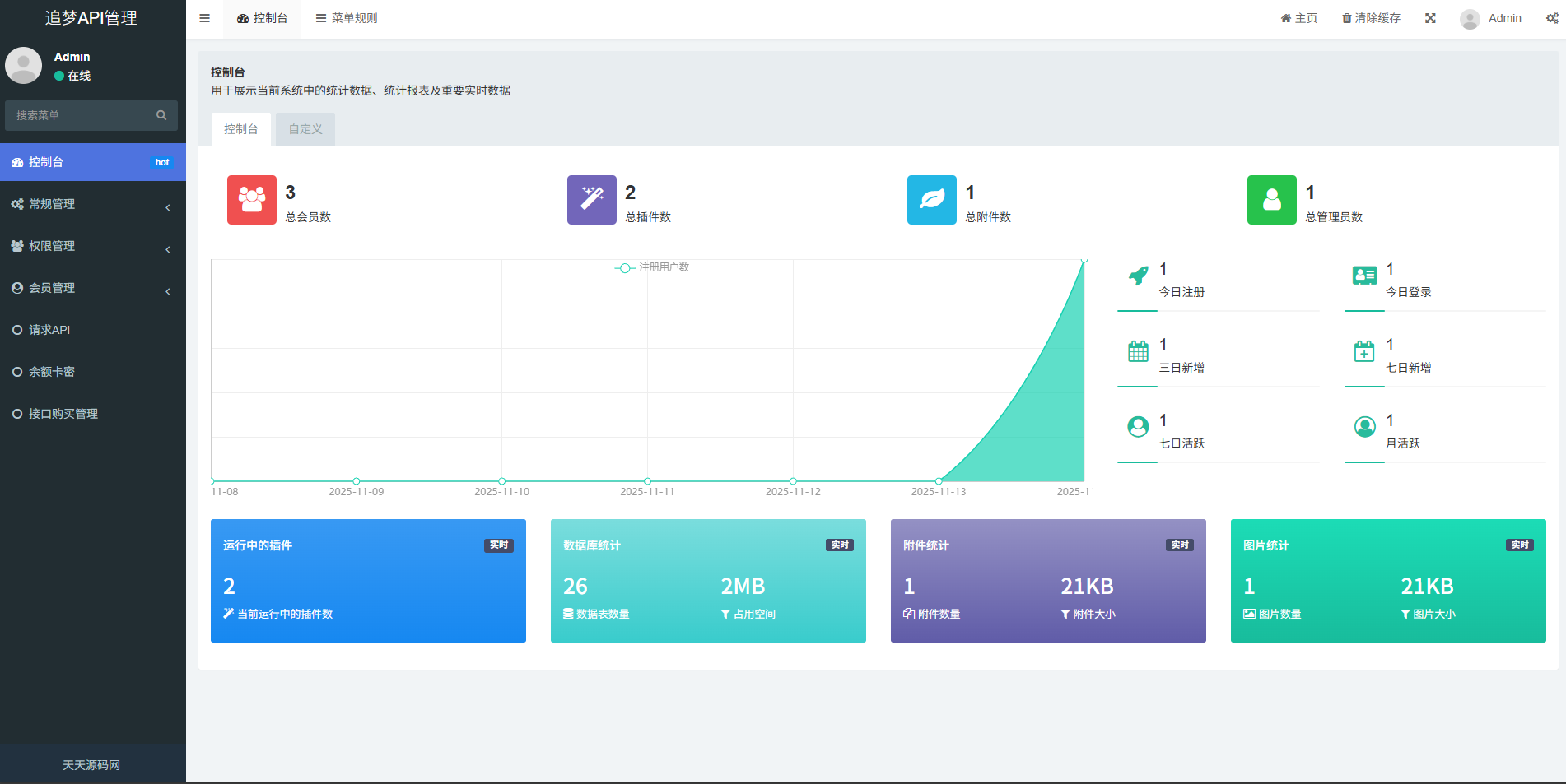 追梦API管理系统 ThinkPHP5 FastAdmin 后台管理与付费请求控制 图片3