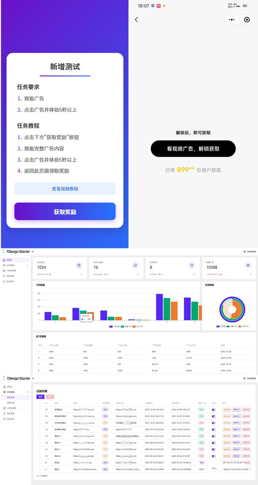 PHP流量广告变现系统源码：后台任务与广告观看结算