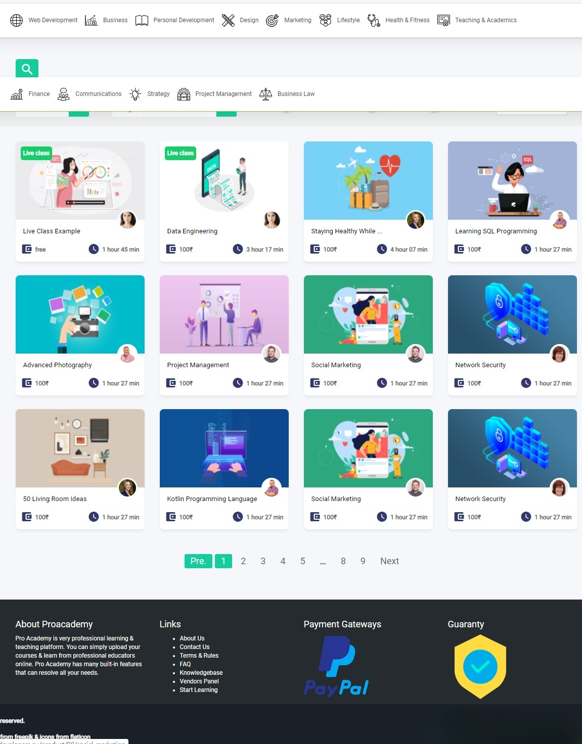 Proacademy PHP在线教育LMS源码 支持直播课程 图片1