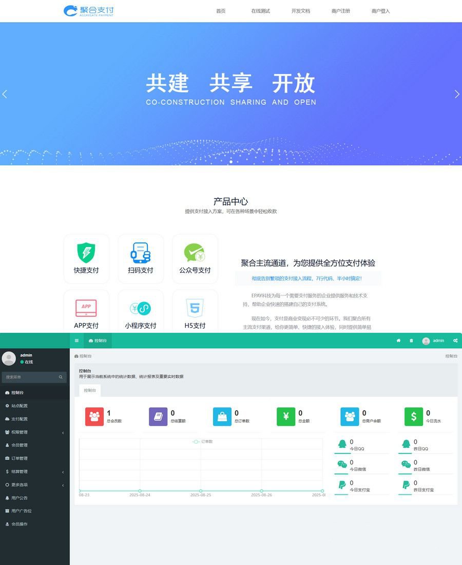 易支付风格聚合支付系统源码 PHP+MySQL 三方支付接口集成