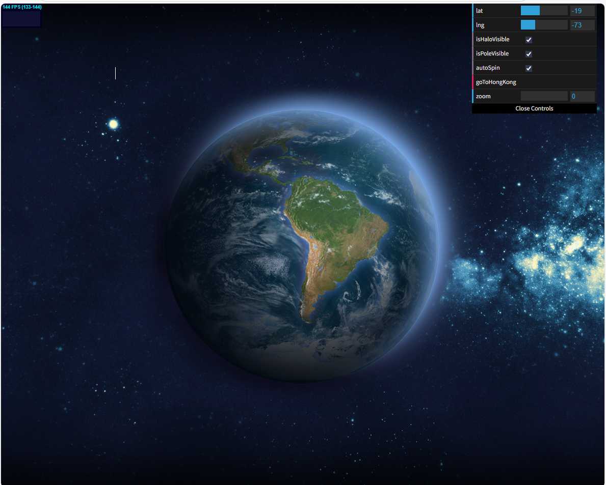 经纬坐标定位3D地球仪 HTML5动画特效