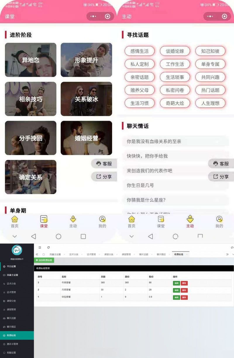 微猫恋爱聊妹术小程序 PHP 多开前端与独立后台