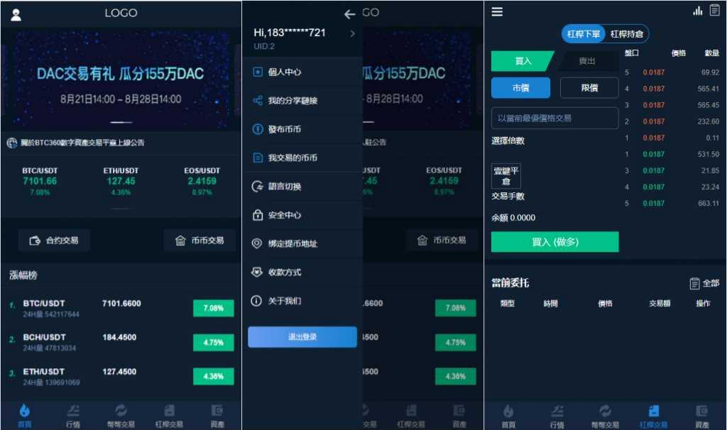 多语言数字货币交易所系统 PHP源码 集成币币法币C2C合约 图片1