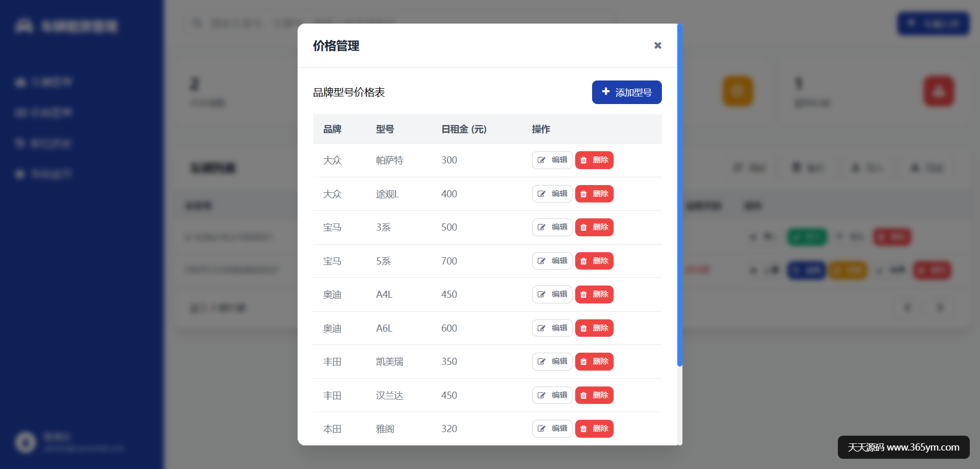车辆租赁管理系统 HTML+JS 轻量前端方案 图片3