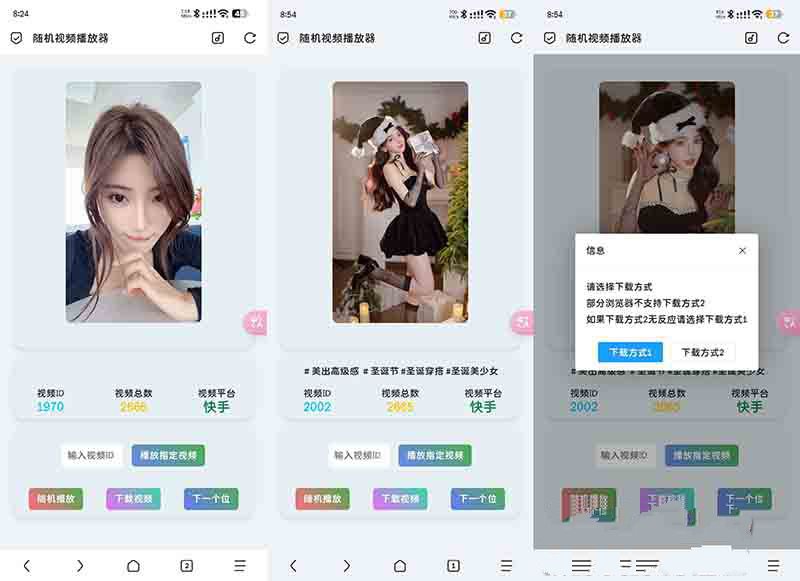 随机视频播放器 HTML 源码 - 内置 2K+ 视频接口每日更新 图片1
